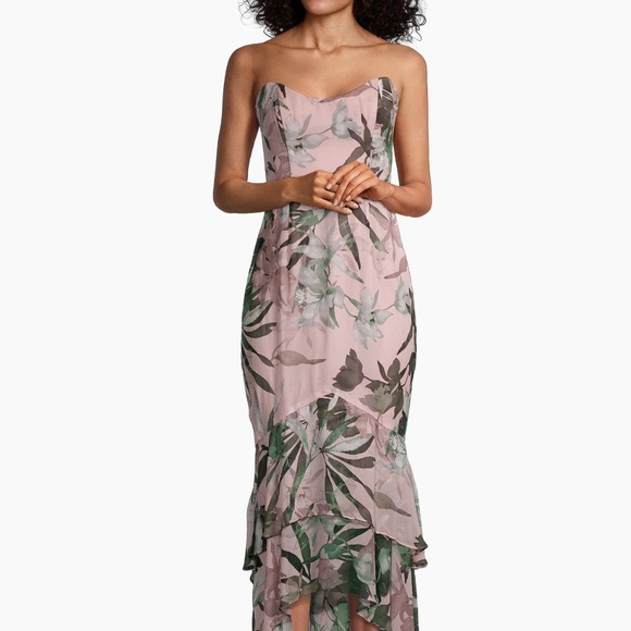 Katie May Cece Ruffled Floral Gown strapless - Picture 3 of 12